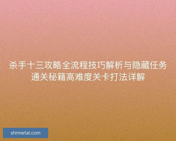 杀手十三攻略全流程技巧解析与隐藏任务通关秘籍高难度关卡打法详解