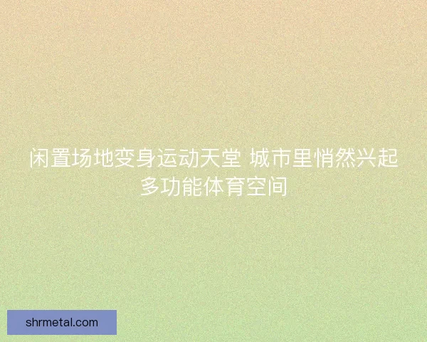 闲置场地变身运动天堂 城市里悄然兴起多功能体育空间